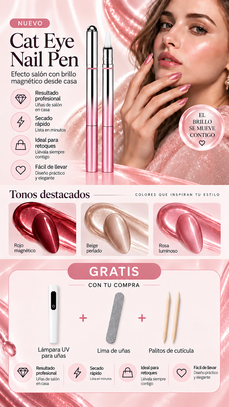 EFECTO CAT EYE NAIL PEN + SET DE BELLEZA